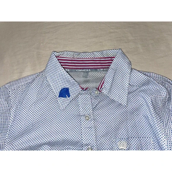 Cinch Long Sleeve Button Front Western Top, Blouse. Mary's Tack & Feed. L, GUC! - Picture 3 of 8